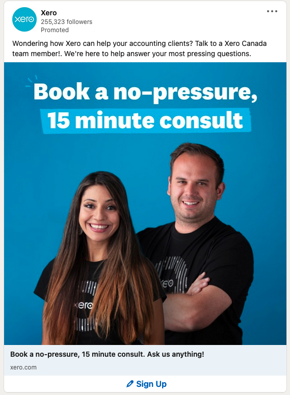 screenshot of xero ad