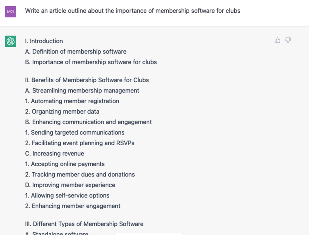 chatgpt conversation importance of membership software