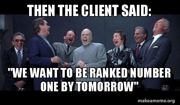 meme about SEO ranking