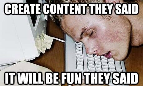 meme about writing content