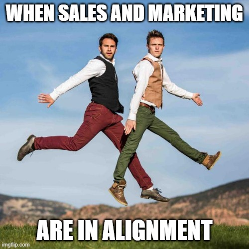 meme of sales and marketing in alignment