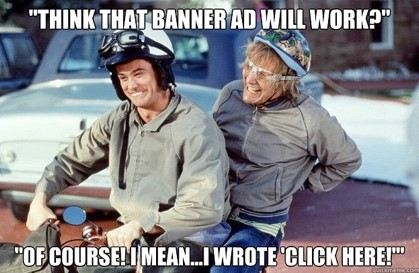 meme of someone not being creative with a display advertisement