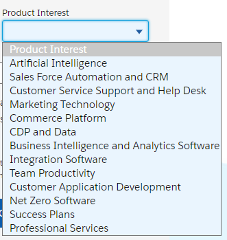 screenshot pf product interest