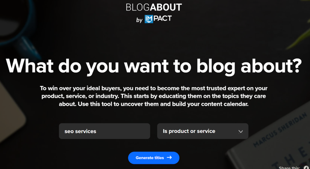 IMPACT's blog title generator