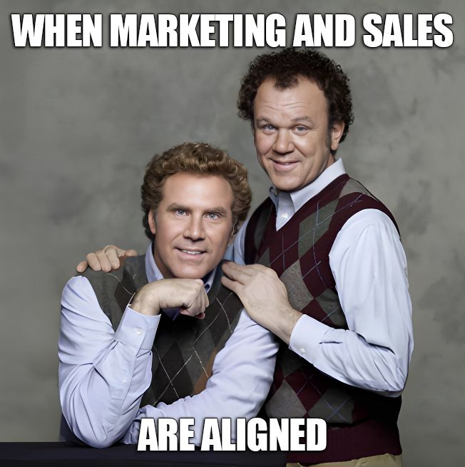 meme about when marketing and sales are aligned