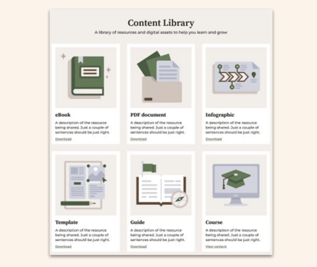 screenshot of hubspot's content library feature