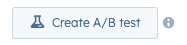 screenshot of HubSpot 'create A/B test' option
