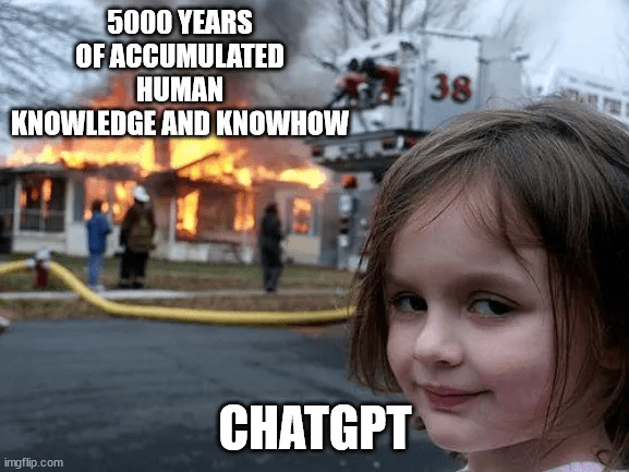 meme about human knowledge and ChatGPT