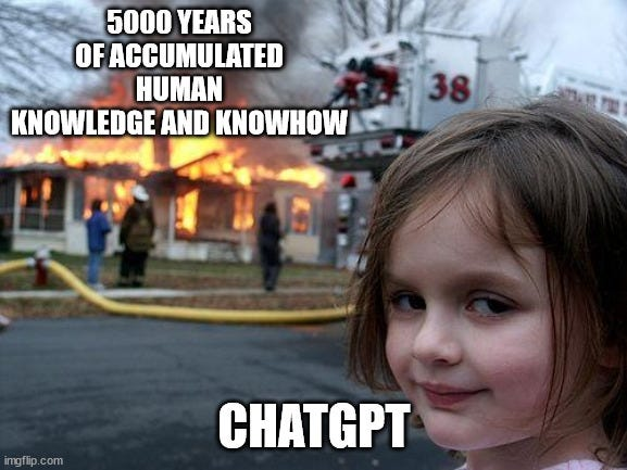 meme about knowledge in ChatGPT