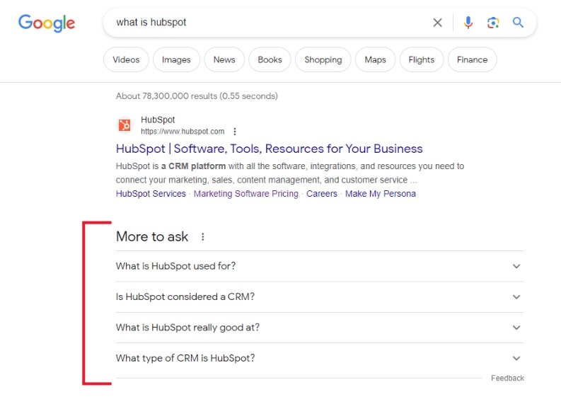 search page result for 'what is hubspot?