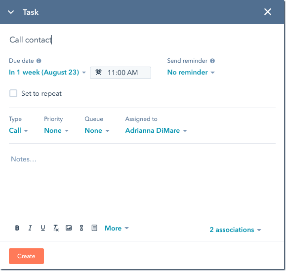 hubspot task details